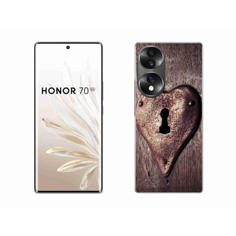 Gelový kryt mmCase na mobil Honor 70 - zámek ve tvaru srdce