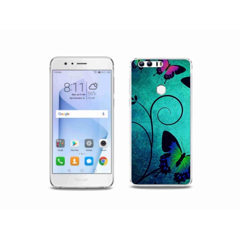 Gelový kryt mmCase na mobil Honor 8 - barevní motýli