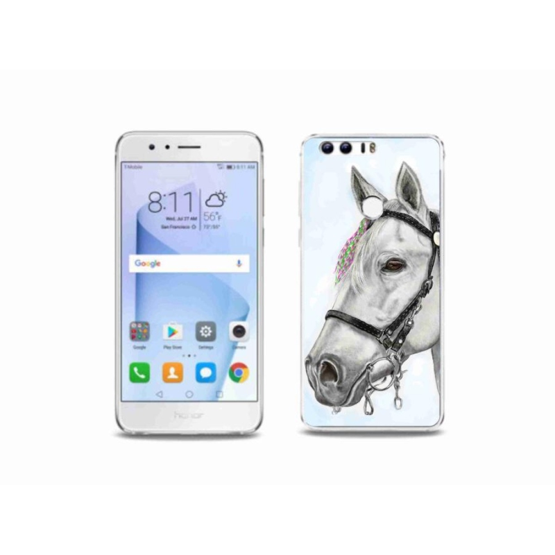 Gelový kryt mmCase na mobil Honor 8 - bílý kůň 1