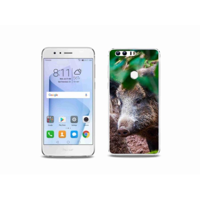 Gelový kryt mmCase na mobil Honor 8 - divoké prase