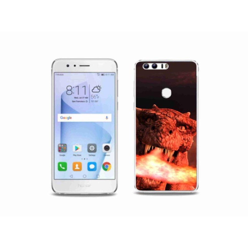 Gelový kryt mmCase na mobil Honor 8 - drak