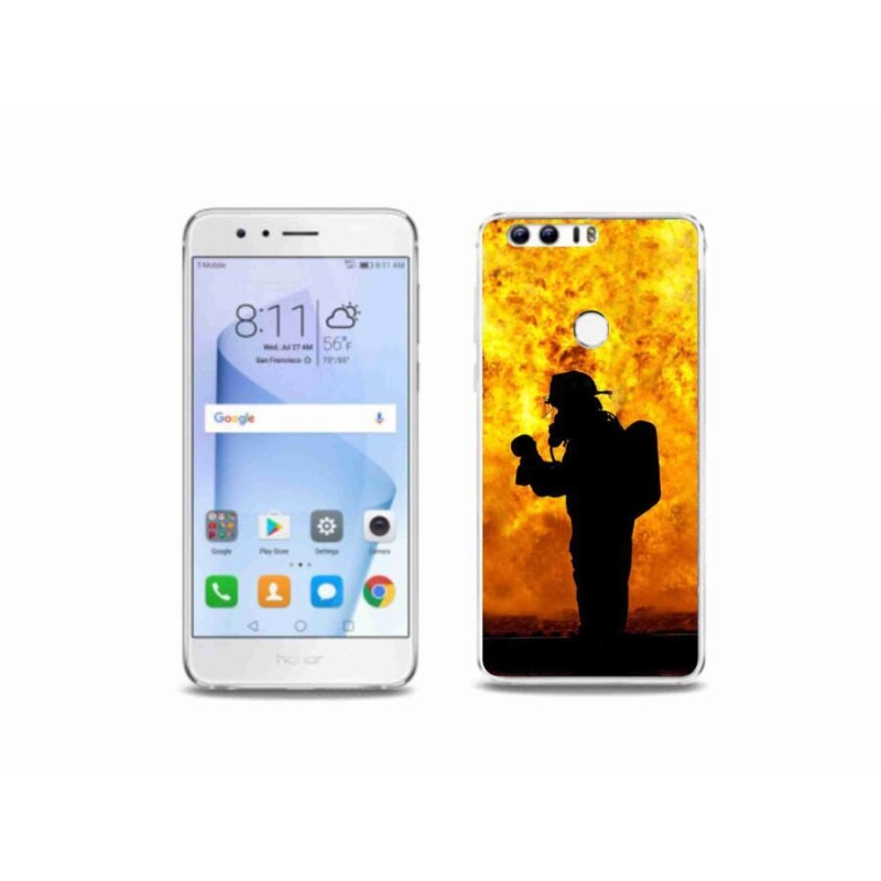 Gelový kryt mmCase na mobil Honor 8 - hasič