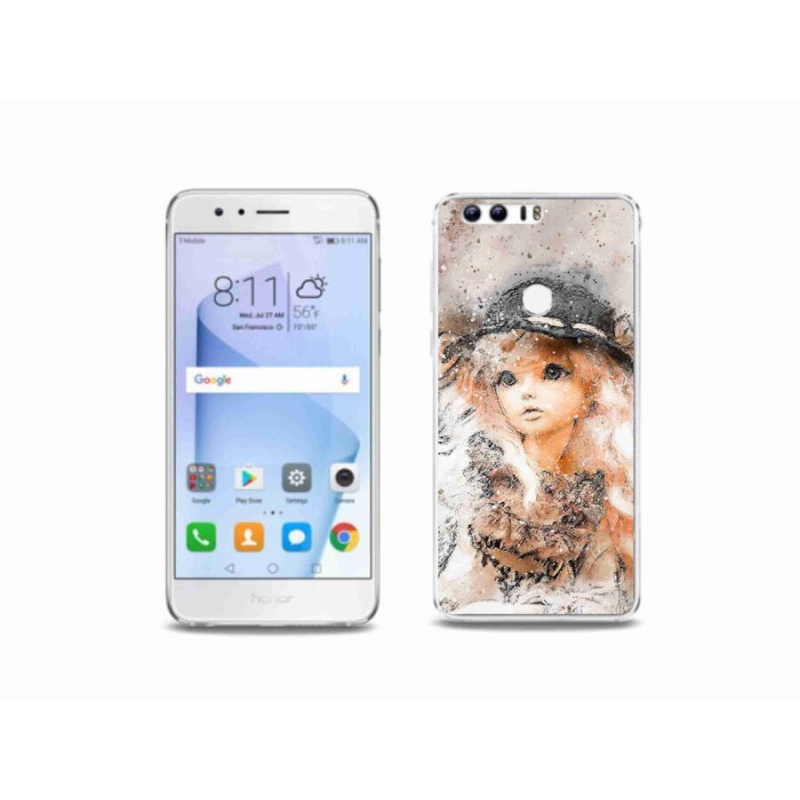 Gelový kryt mmCase na mobil Honor 8 - holčička s kloboukem