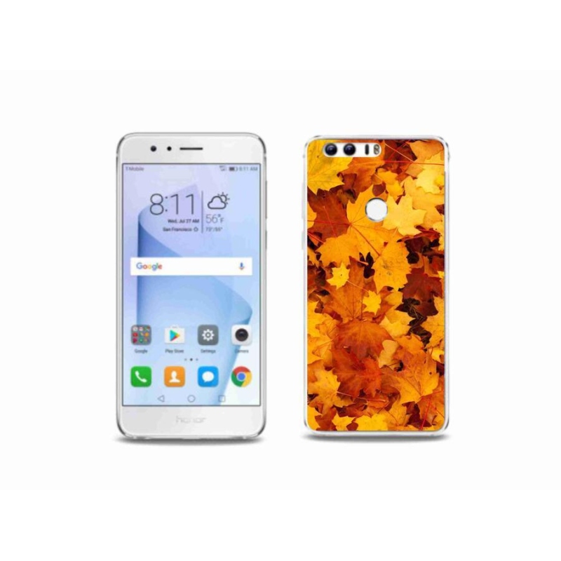Gelový kryt mmCase na mobil Honor 8 - javorové listy