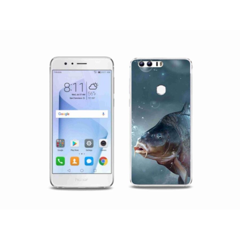 Gelový kryt mmCase na mobil Honor 8 - kapr a bublinky
