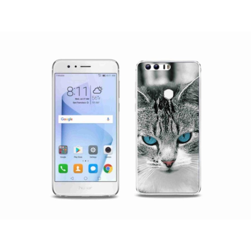 Gelový kryt mmCase na mobil Honor 8 - kočičí pohled 1