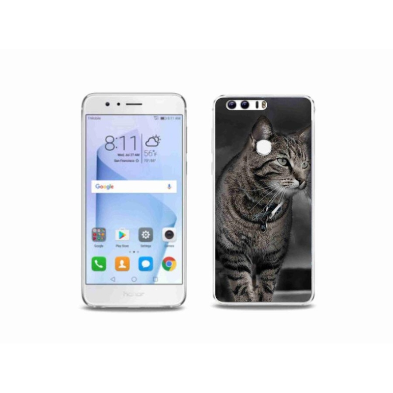 Gelový kryt mmCase na mobil Honor 8 - kočka