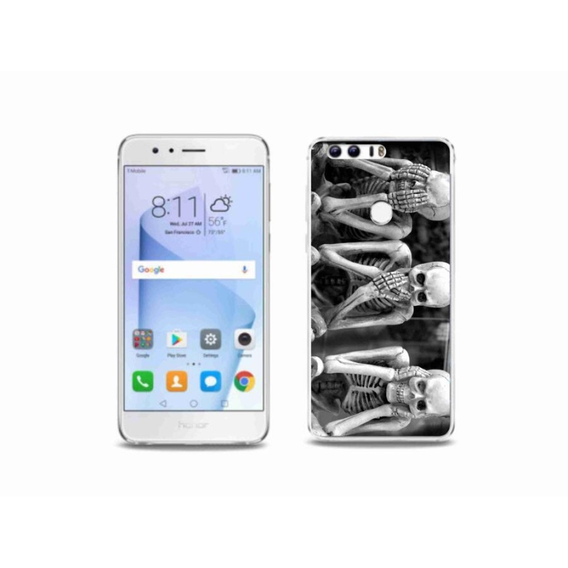 Gelový kryt mmCase na mobil Honor 8 - kostlivci