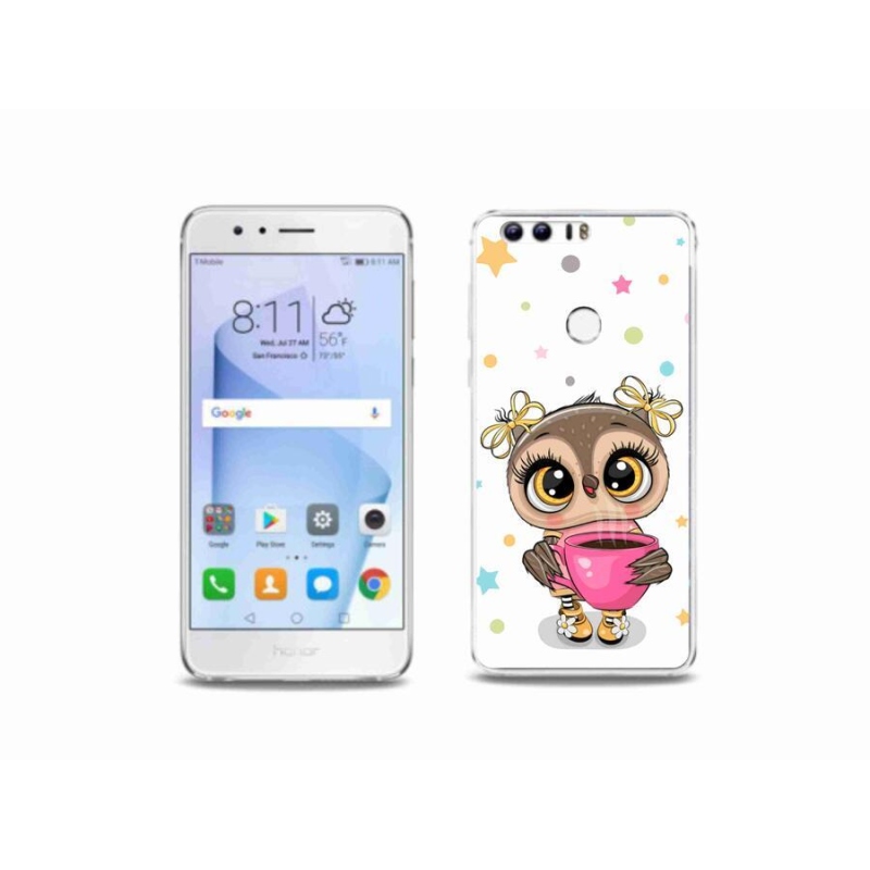 Gelový kryt mmCase na mobil Honor 8 - kreslená sovička