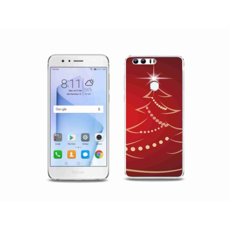 Gelový kryt mmCase na mobil Honor 8 - kreslený vánoční stromek