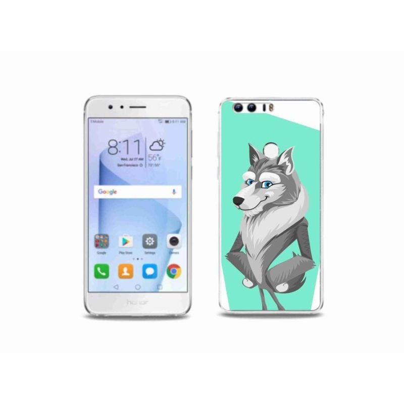 Gelový kryt mmCase na mobil Honor 8 - kreslený vlk