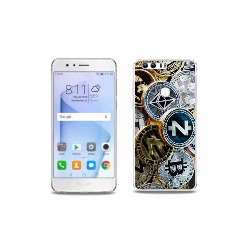 Gelový kryt mmCase na mobil Honor 8 - kryptoměny