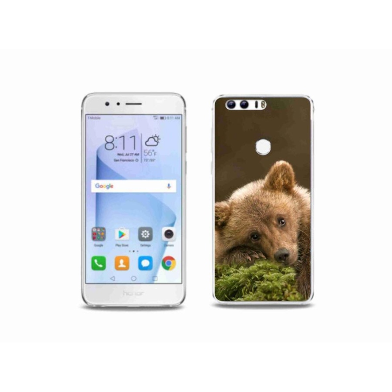 Gelový kryt mmCase na mobil Honor 8 - medvěd