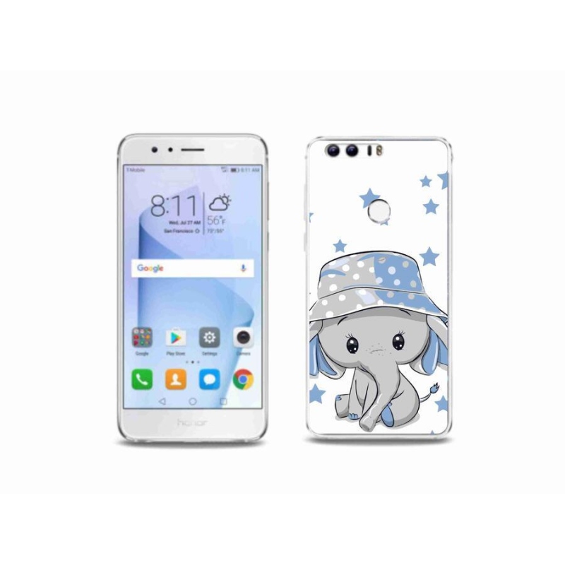 Gelový kryt mmCase na mobil Honor 8 - modrý slon