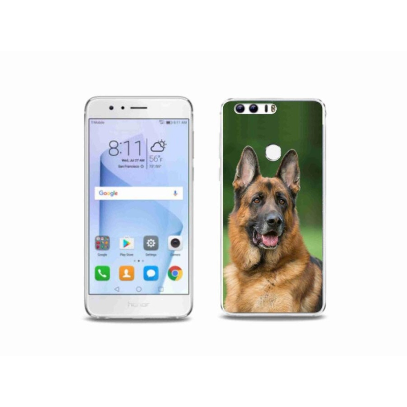 Gelový kryt mmCase na mobil Honor 8 - německý ovčák