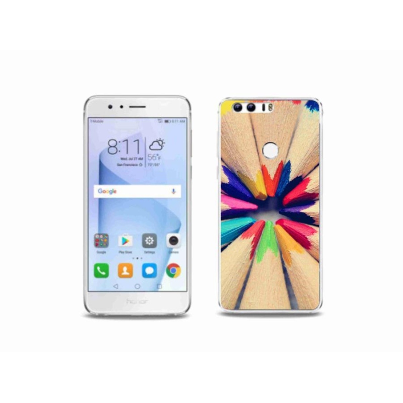 Gelový kryt mmCase na mobil Honor 8 - pastelky