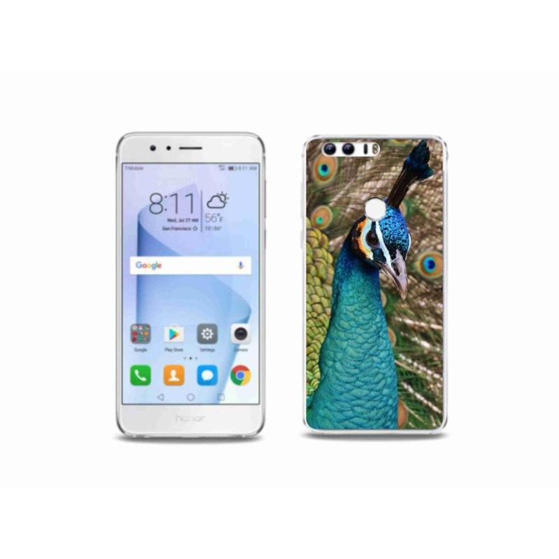 Gelový kryt mmCase na mobil Honor 8 - páv