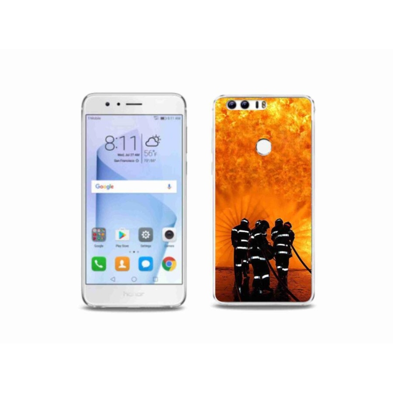 Gelový kryt mmCase na mobil Honor 8 - požár