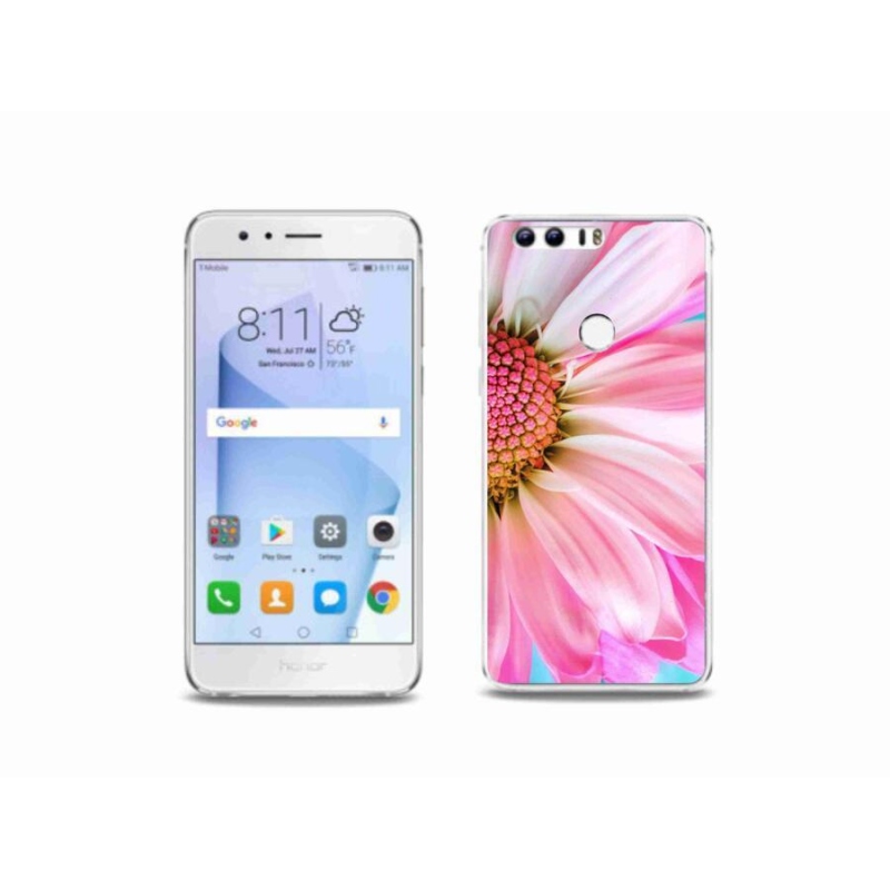 Gelový kryt mmCase na mobil Honor 8 - růžová květina