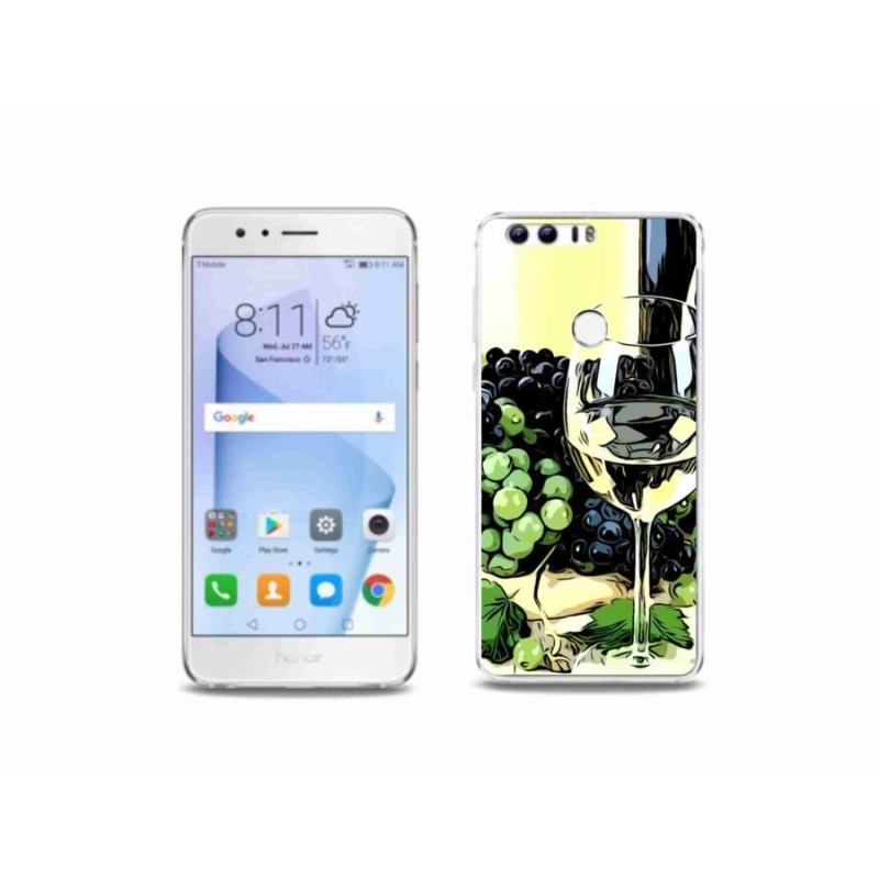 Gelový kryt mmCase na mobil Honor 8 - sklenka vína