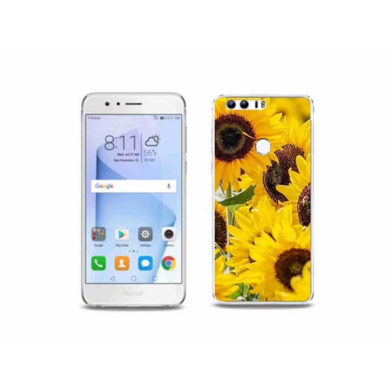 Gelový kryt mmCase na mobil Honor 8 - slunečnice