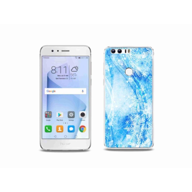 Gelový kryt mmCase na mobil Honor 8 - sněhové vločky