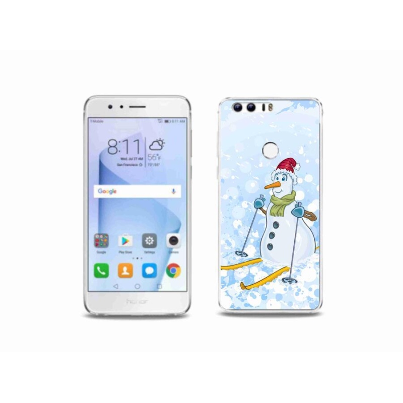 Gelový kryt mmCase na mobil Honor 8 - sněhulák