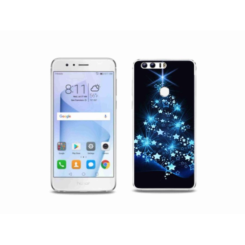 Gelový kryt mmCase na mobil Honor 8 - vánoční stromek