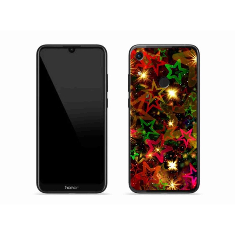 Gelový kryt mmCase na mobil Honor 8A - barevné hvězdičky