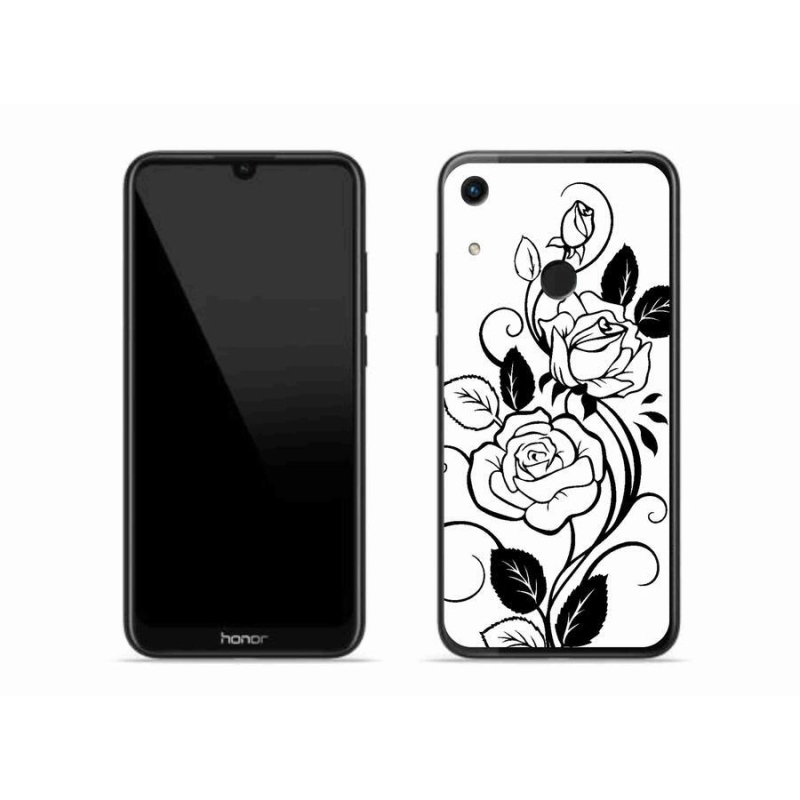 Gelový kryt mmCase na mobil Honor 8A - černobílá růže