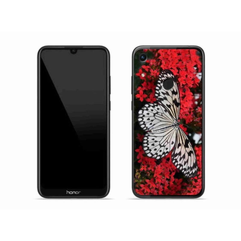Gelový kryt mmCase na mobil Honor 8A - černobílý motýl 1