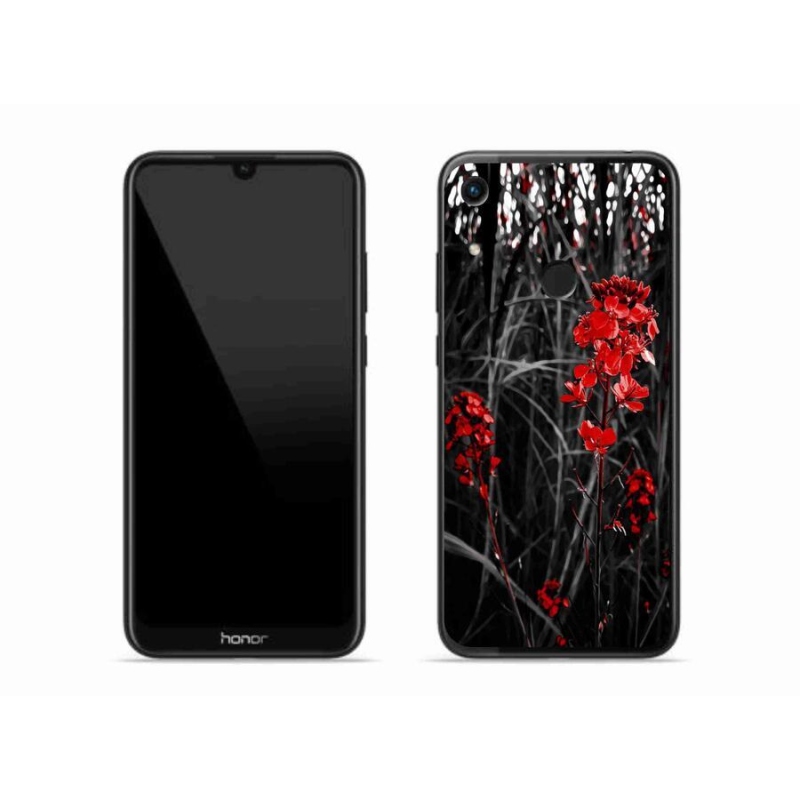 Gelový kryt mmCase na mobil Honor 8A - červená rostlina