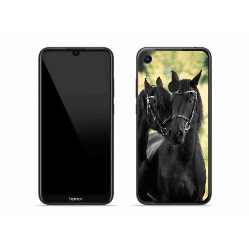 Gelový kryt mmCase na mobil Honor 8A - dva černí koně