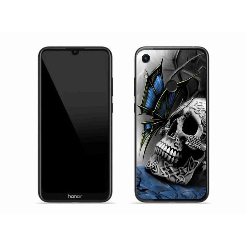 Gelový kryt mmCase na mobil Honor 8A - motýl a lebka