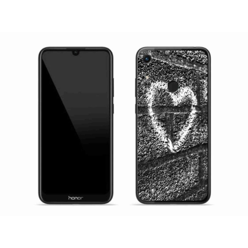 Gelový kryt mmCase na mobil Honor 8A - srdce na zdi