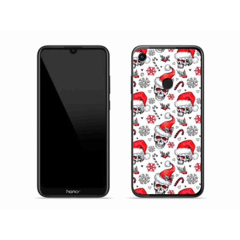 Gelový kryt mmCase na mobil Honor 8A - vánoční lebky