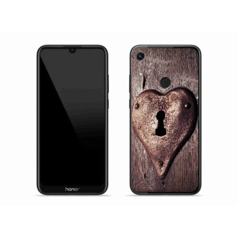 Gelový kryt mmCase na mobil Honor 8A - zámek ve tvaru srdce