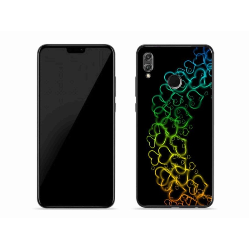 Gelový kryt mmCase na mobil Honor 8X - barevná srdíčka