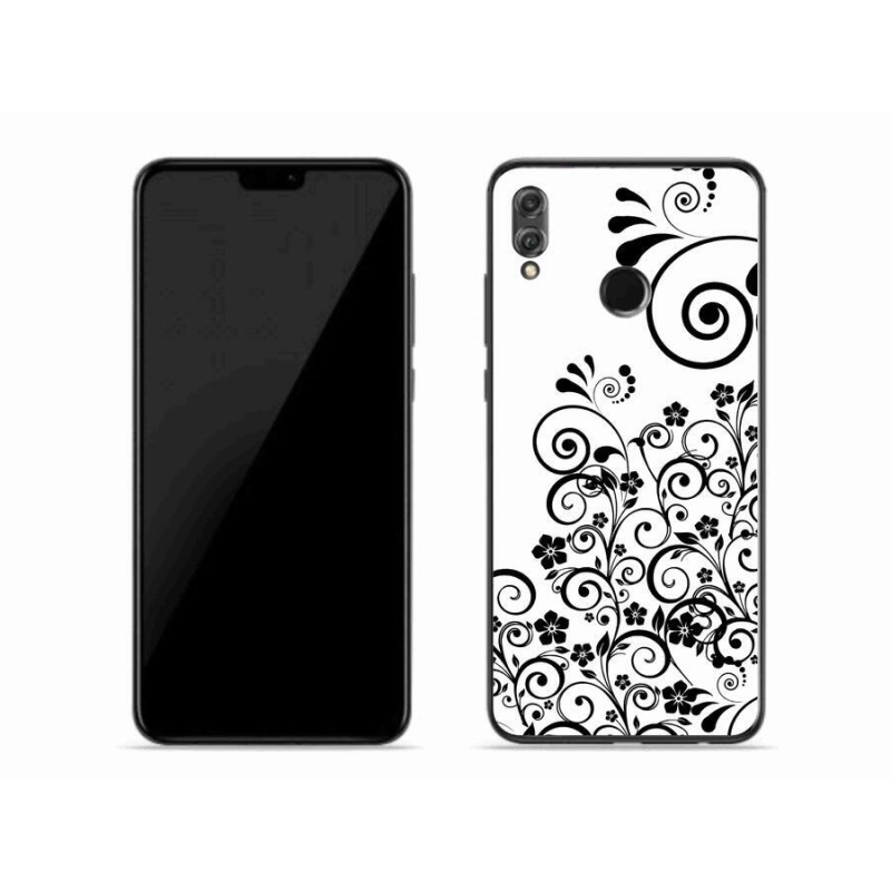Gelový kryt mmCase na mobil Honor 8X - černobílé květinové vzory