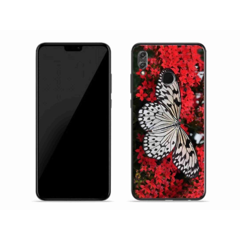 Gelový kryt mmCase na mobil Honor 8X - černobílý motýl 1