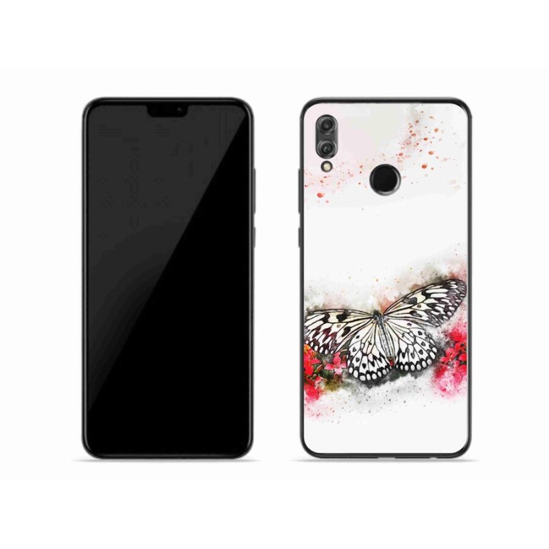 Gelový kryt mmCase na mobil Honor 8X - černobílý motýl