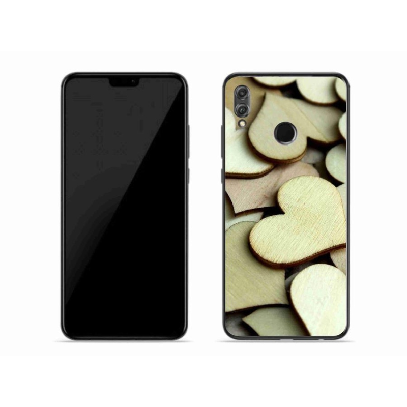 Gelový kryt mmCase na mobil Honor 8X - dřevěná srdíčka