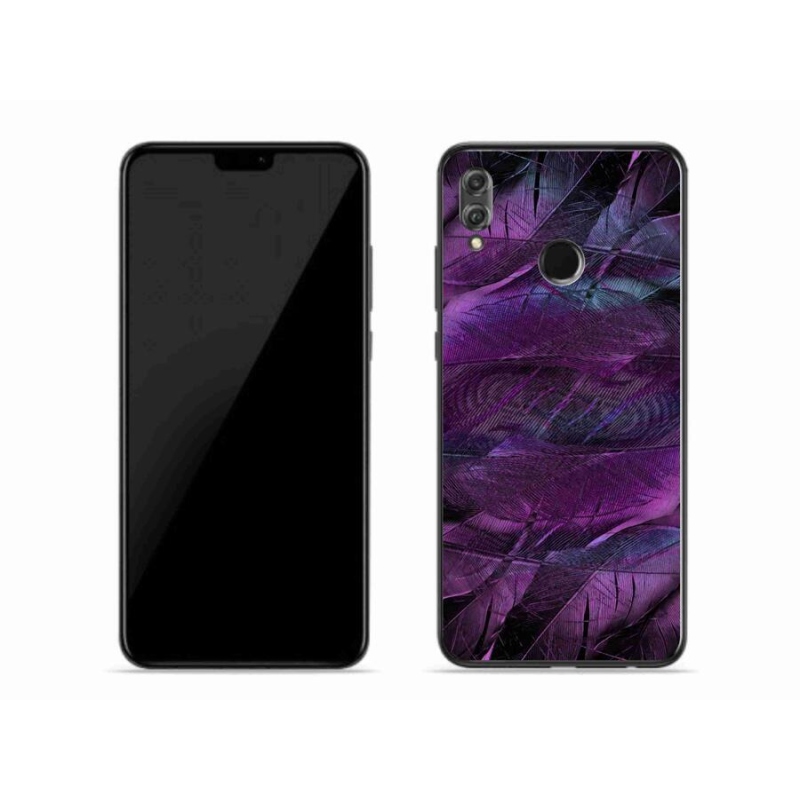 Gelový kryt mmCase na mobil Honor 8X - fialová pírka