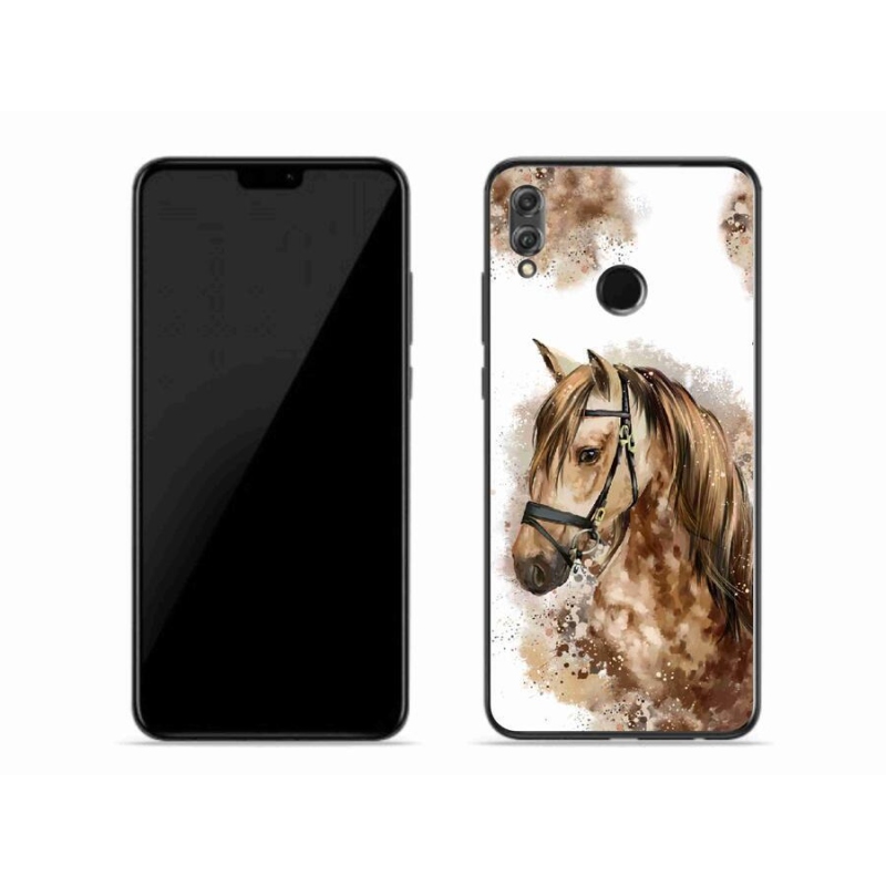 Gelový kryt mmCase na mobil Honor 8X - hnědý kreslený kůň
