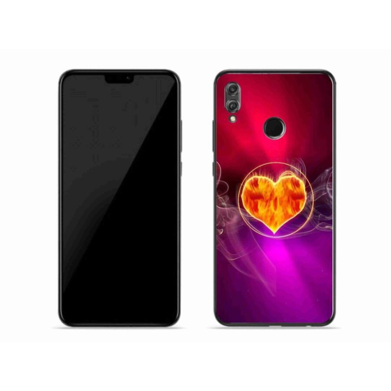 Gelový kryt mmCase na mobil Honor 8X - ohnivé srdce