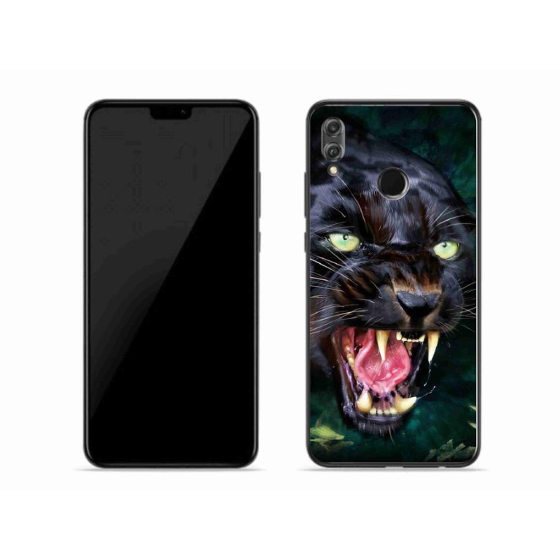 Gelový kryt mmCase na mobil Honor 8X - rozzuřený černý panter
