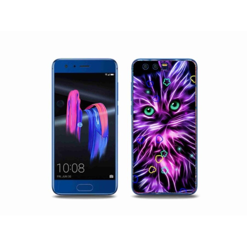 Gelový kryt mmCase na mobil Honor 9 - abstraktní kočka
