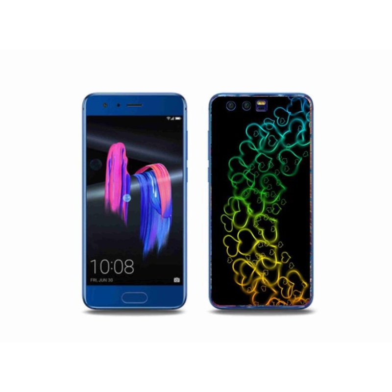 Gelový kryt mmCase na mobil Honor 9 - barevná srdíčka