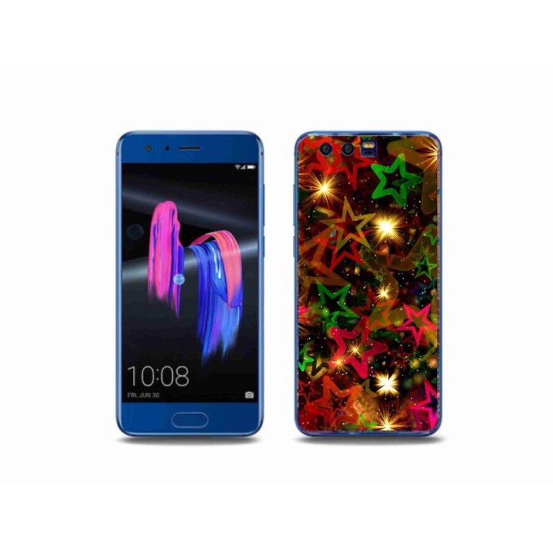 Gelový kryt mmCase na mobil Honor 9 - barevné hvězdičky