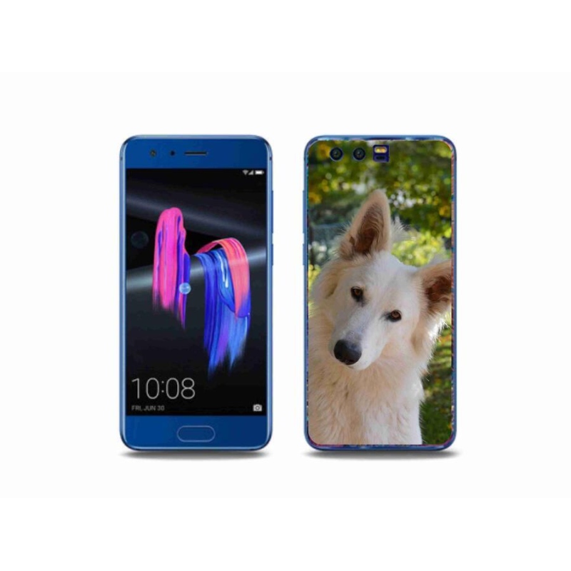 Gelový kryt mmCase na mobil Honor 9 - bílý švýcarský ovčák 1